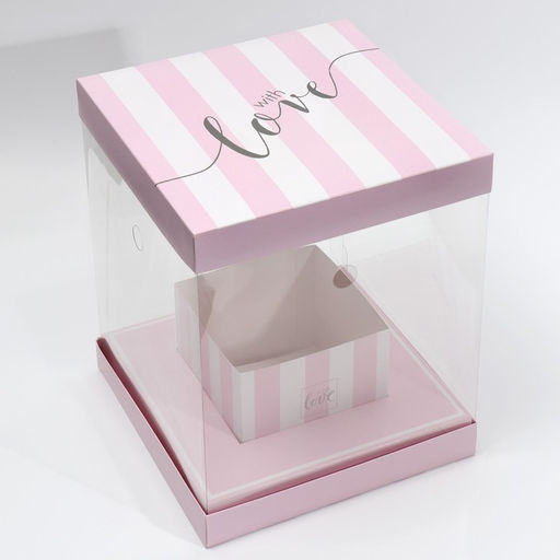Коробка для цветов с вазой и PVC-окнами With Love, складная, 23 30 23 см - Дарите счастье фото 3
