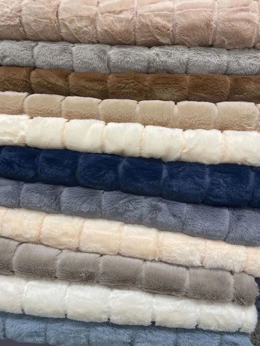 Плед Меховой КРОЛИК ПОЛОСКА 200x230 см Синий