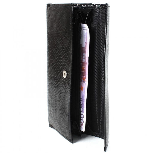 Портмоне женское Croco-ПР-954 натуральная кожа 3 отд, 17 карм, черный змея (201) 209307  фото 4