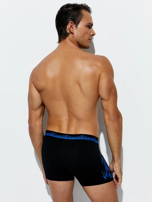 OmU 1234B Fiamma (пламя) Боксеры мужские с открытой резинкой NEW YEAR - Nero/Blu - Omsa фото 2