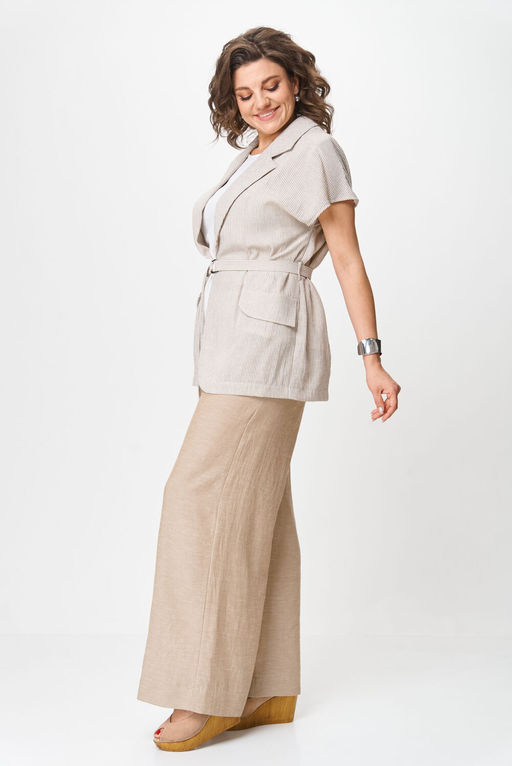 Костюм Michel Chic 1429 бежевый белый полоска фото 2