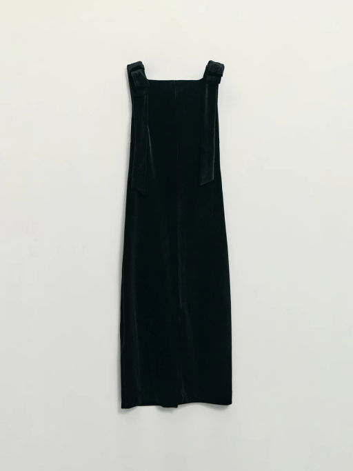 Бархатное платье миди с бантами на бретелях / Zarina