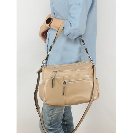 Сумка женская натуральная кожа GU 2033-7795, 2отд, плеч/ремень, бежевый SALE 254575 - Adelia фото 10