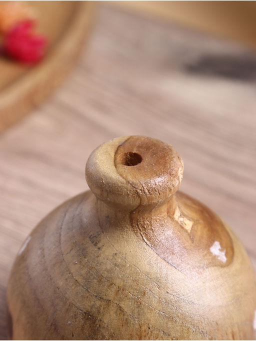 Ваза для сухоцветов «Кута», 10×10×10 см, дерево джати, коричневая