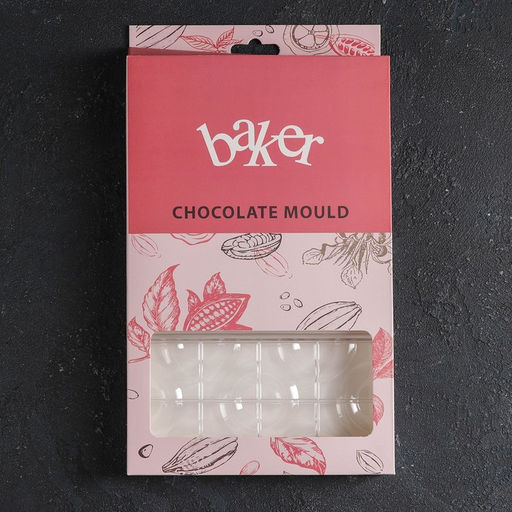 Форма для шоколада KONFINETTA Плитка с колечками, 27.5?17.5?2.5 см, 3 ячейки 15.3?7.5?0.8 см, прозрачная  фото 5