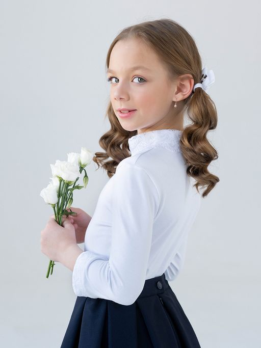 Арсения, блузка трикотажная белый/128-64-57 - Alolika фото 2