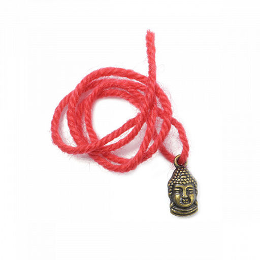 Браслет красная шерстяная нить с подвеской Будда Наделяет мудростью, дарует изобилие, радость, удачу - Сандаловый дом фото 2