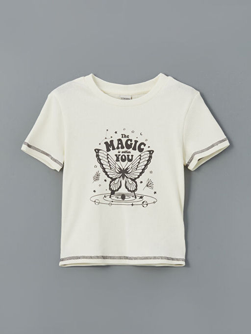 Bisiklet Yaka K?z ?ocuk Ti??rt