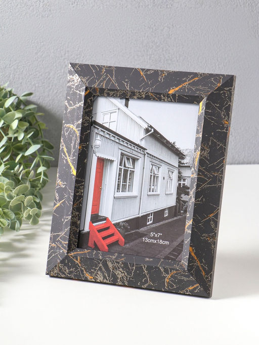 Фоторамка пластик 13х18 см "Гедеон" чёрный с золотом 24х19х2 см