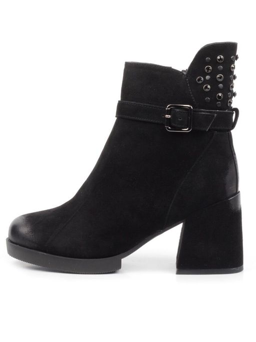 04-R164-1 BLACK Полусапоги женские (натуральная замша, натуральный мех) - Фабричный китай фото 7