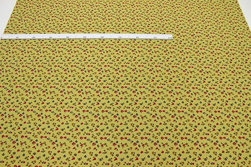 Теплый хлопок Цветочный каприз цв.св.золотисто-оливковый, ш.1.5м, хлопок-100%, 150гр/м.кв - Купава фото 3