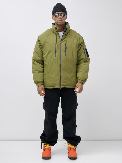 Куртка двухсторонняя мужская молодежная зимняя зеленого цвета 25308Z - Mtforce фото 2