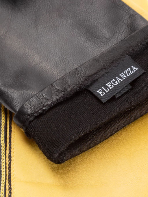 Перчатки женские ш/п F-IS0065 lemon/black - Eleganzza фото 5