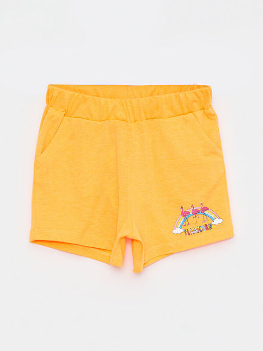 Beli Lastikli Bask?l? K?z ?ocuk ?ort