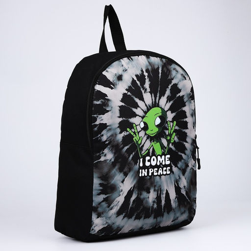 Рюкзак текстильный Инопланетянин, 38х14х27 см, цвет чёрный - Nazamok фото 3