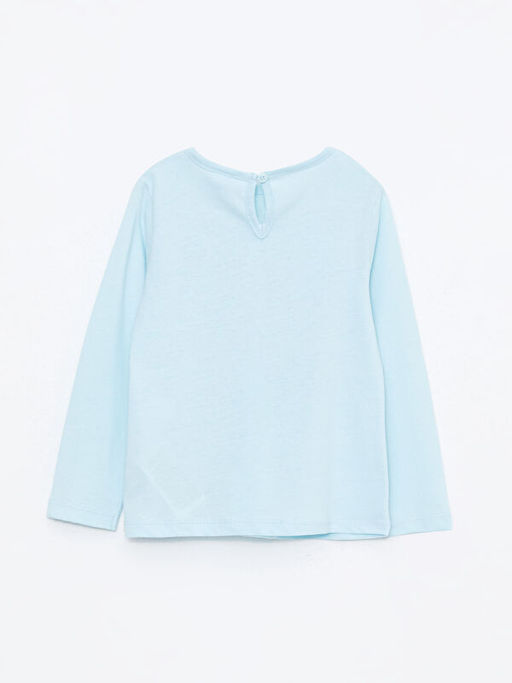 Bisiklet Yaka Uzun Kollu Bask?l? K?z Bebek Ti??rt - Waikiki фото 2