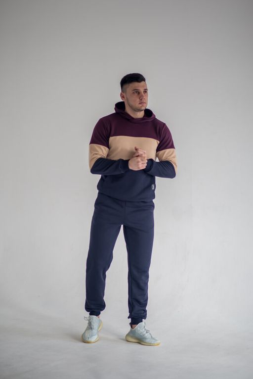 футер 3х нитка ПЕТЛЯ Мужской костюм ColourBlock - Knitka wear фото 4