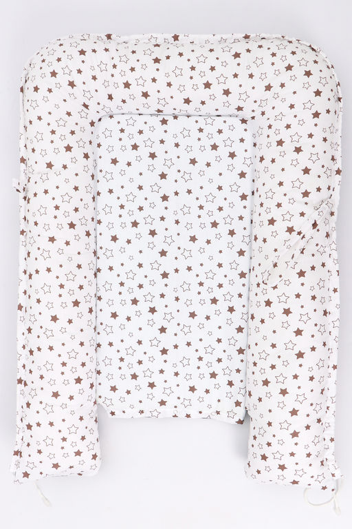 Кокон-гнездышко со съемным чехлом арт. КОГЗ-01/белый-мишка-синий