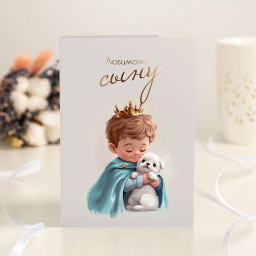 Открытка 4 шоколадки "Любимому сыну" (принц)