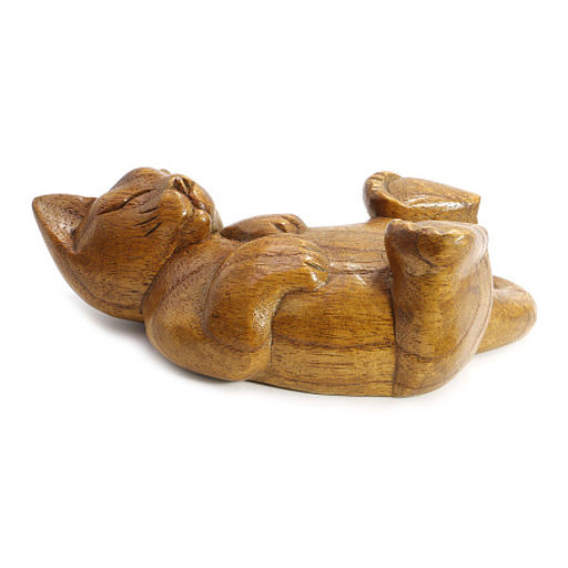 Статуэтка Кот дерево албезия 9см-18см символ удачи в доме - Сандаловый дом фото 3