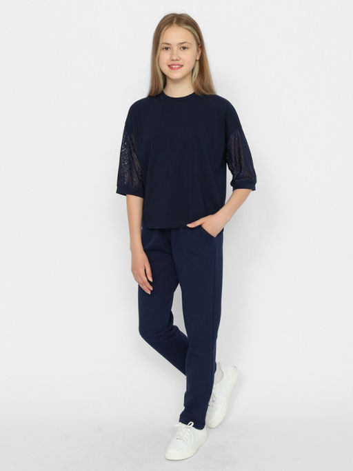 CRB wear/CWJG 63607-41 Джемпер для девочки,темно-синий/Ex.Cherubino  фото 3