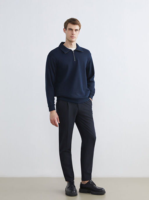 Dik Yaka Erkek Sweatshirt