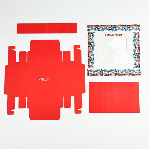 Цена за 5 шт. Коробка под 9 конфет новогодняя «Зимний город», 14.5 х 14.5 х 3.5 см