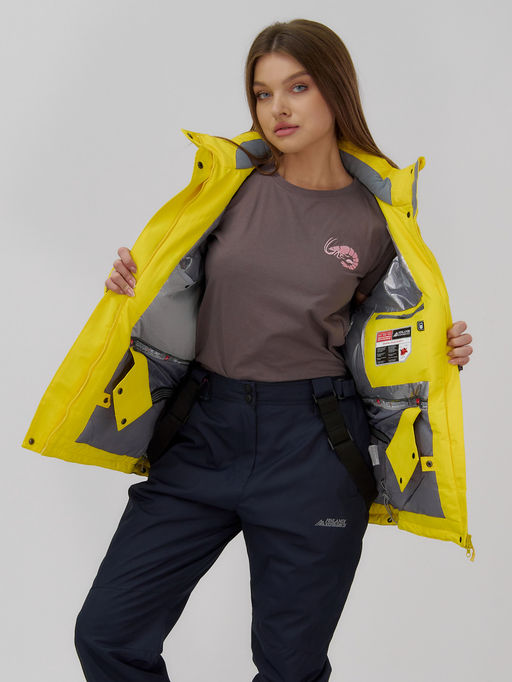 Горнолыжный костюм женский зимний желтого цвета 02802J - Mtforce фото 9
