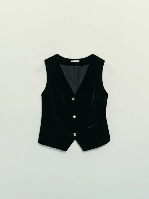 Приталенный жилет из бархата / Zarina