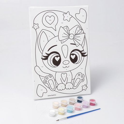 Картина по номерам Кошечка с бантиком, 20 30 см - Школа талантов фото 3