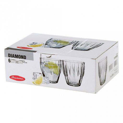 Diamond Стакан стеклянный 275мл, д9см, h9,5см, набор 6шт, цветная коробка, Pasabahce (Турция) - Домашняя мода фото 2