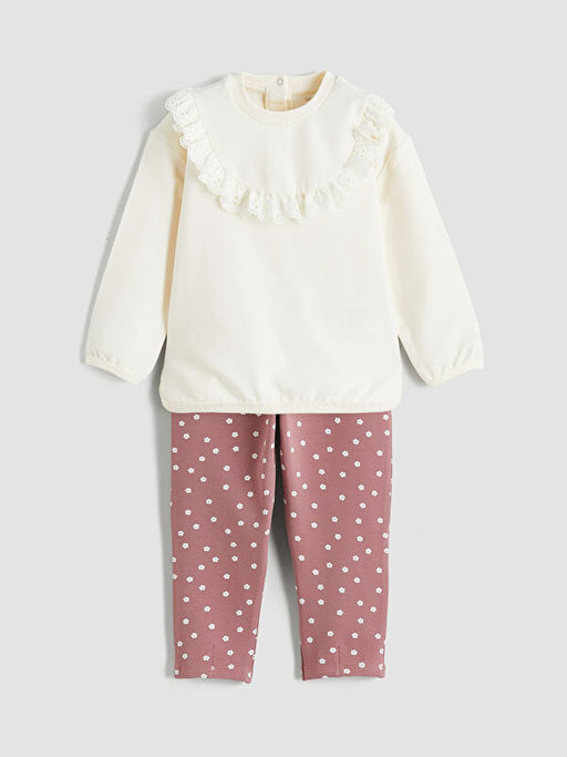 Bebe Yaka K?z Bebek Bluz ve Tayt