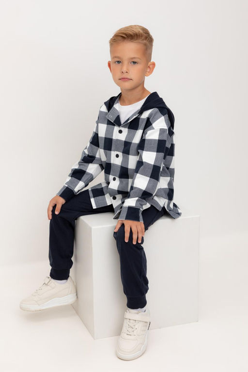 Crockid _ КР 302681-1/индиго,клетка виши к534 рубашка для мал  фото 6