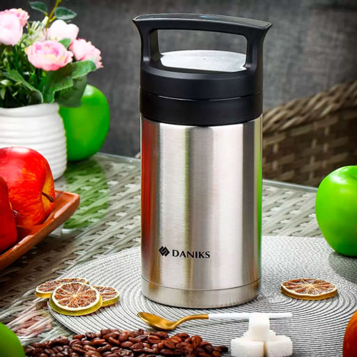 Термос для еды нержавеющая сталь 0.8 л колба нержавеющая сталь с ложкой SL-80MF-1 (4306 /DANIKS/