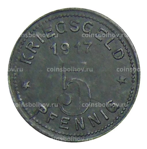 Монета 5 пфеннигов 1917 года Германия Нотгельд Виттен