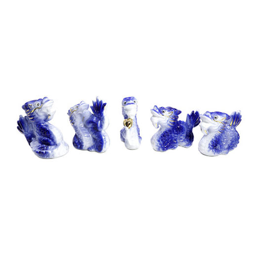 Дракон из фарфора уп-5шт оберег на процветание и защиту - Сандаловый дом фото 3