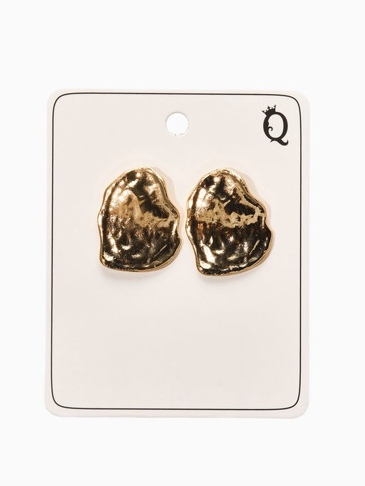 Цена за 2 шт. Серьги металл «Мятые», цвет золото