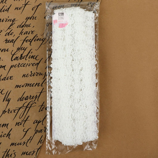 Кружево гипюровое, 15 мм, 14±1 м, белое