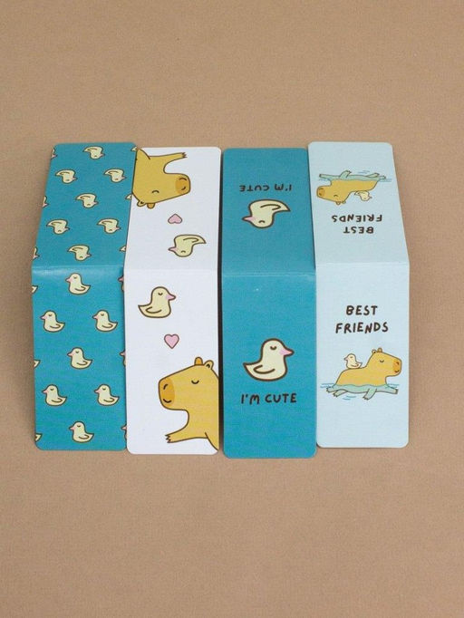 Набор магнитных закладок Capybara and duck, 4 шт., 35х70 мм