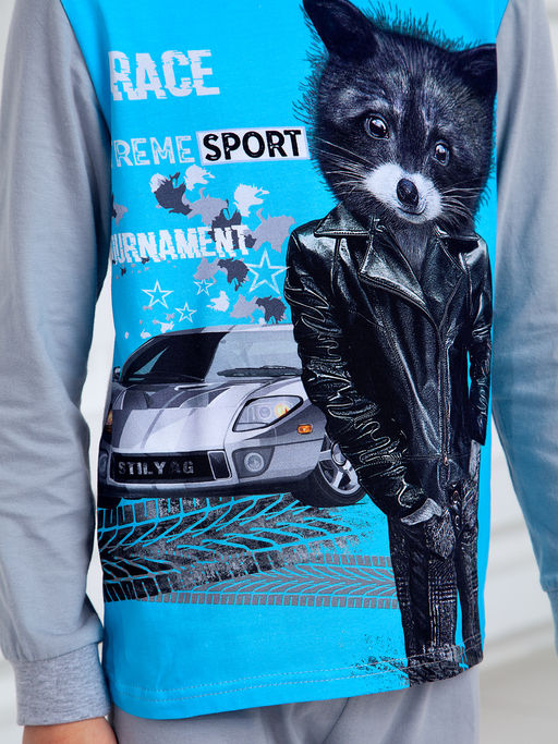 Пижама "Енот",бирюзовый