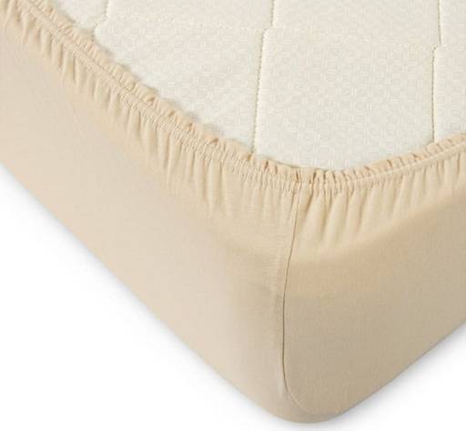 Трикотажная простыня на резинке (бежевая) 180*200 см. хлопок 100% - Лен поволжья фото 2