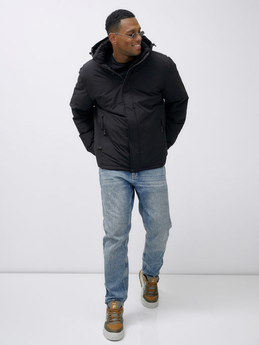 Куртка спортивная мужская зимняя большого размера черного цвета 633Ch - Mtforce фото 13