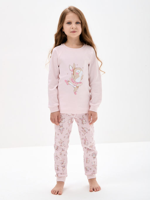 Нежно-розовая пижама для девочки с принтом - Kogankids фото 6