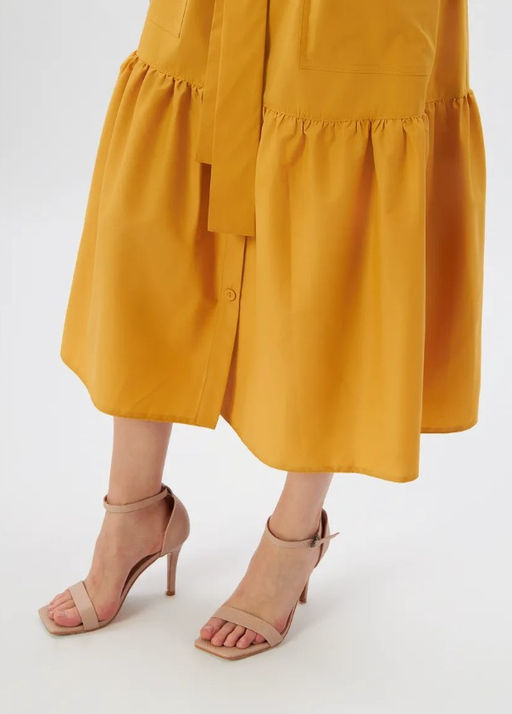 Платье хлопок OD-791-4 горчица OD-791-4