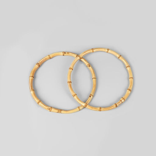 Ручки для сумки, 2 шт., бамбук, d=15, 17 см, толщина 0.8 см