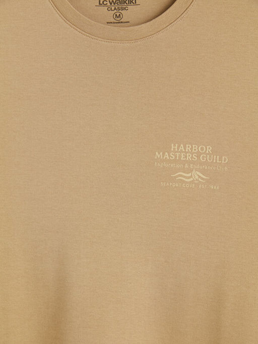 Bisiklet Yaka Bask?l? Erkek Ti??rt