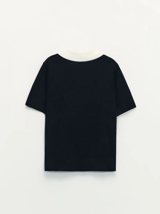 Джемпер поло из вискозы с вышивкой / Zarina  фото 2