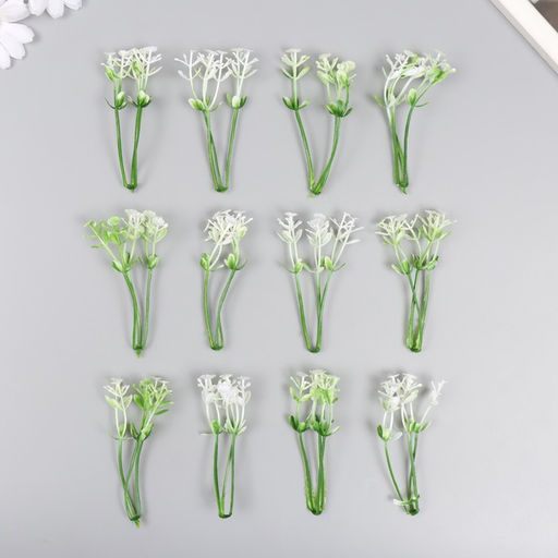 Искусственное растение для творчества «Чистотел», набор 12 шт., белый, 9 см