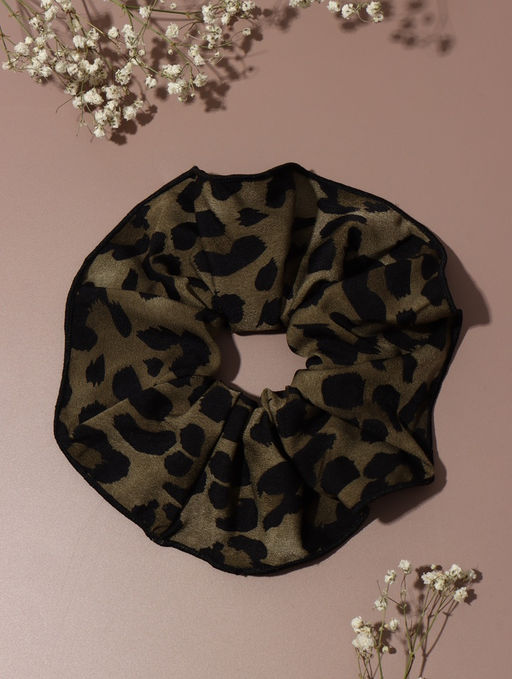 Цена за 2 шт. Резинка для волос QF «Орбита гранд», лео принт, 16 см