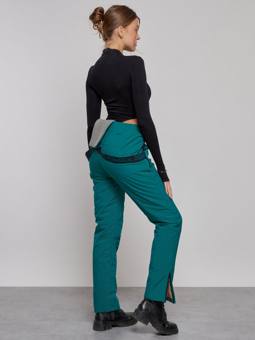 Полукомбинезон утепленный женский зимний горнолыжный зеленого цвета 526Z - Chunmai фото 17